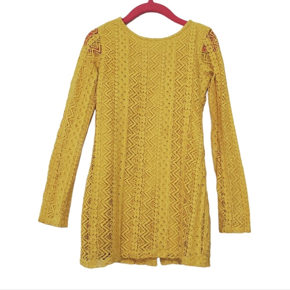Allen Solly Junior Kids's Lace Long Sleeve Dress with Lining